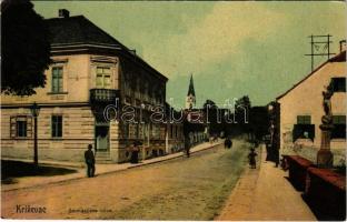 1910 Kőrös, Krizevac, Krizevci; Sermagijeva ulica / street view (EK)