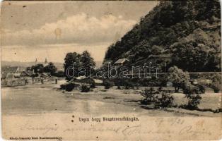 1907 Besztercebánya, Banská Bystrica; Urpin-hegy, híd. Ivánszky Elek kiadása / mountain, bridge (kopott sarkak / worn corners)