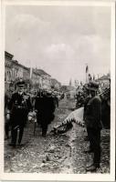 1940 Szászrégen, Reghin; bevonulás, Horthy Miklós / entry of the Hungarian troops