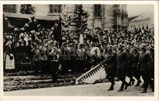 1940 Kolozsvár, Cluj; bevonulás, Horthy Miklós és Purgly Magdolna / entry of the Hungarian troops, Regent Horthy and Purgly