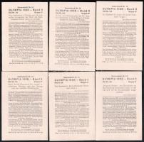 1936 Gyűjtőképek a berlini olimpiáról, hátoldalon németül feliratozva, jó állapotban, 15 db 12x8 cm
