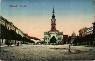 1917 Késmárk, Kezmarok; Fő tér, templom / main square, church (EK)
