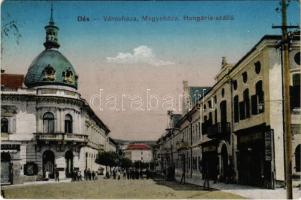 1940 Dés, Dej; városháza, megyeháza, Hungária szálló, üzletek / county and town halls, hotel, shops