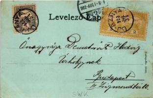 1902 Újbánya, Königsberg, Nová Bana; Elemi iskola, Piactér. Wagner János kiadása / elementary school...