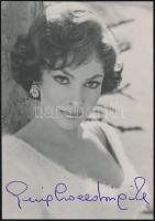 Gina Lollobrigida (1927-) színésznő aláírt fotólapja / autograph signature 10x27 cm