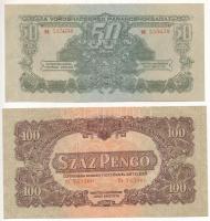 1944. 1P "OA 031236" sorszámmal + 1P + 2P nyomdai festékfolttal + 5P + 10P + 20P + 50P + 1...