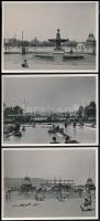 cca 1935 A budapesti Palatinus strandon, 3 db fotó, szép állapotban, 8,5×11,5 cm