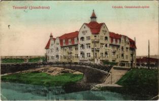 1912 Temesvár, Timisoara; Józsefváros, Úri utca, Gemeinhardt épület, híd. Grün Károly kiadása / street view, bridge (EK)