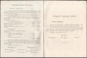 1900 A dunaföldvári népbank zárszámadása robbanó könyvnyomdájában 8 p. Félbehajtva