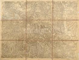 cca 1910 Somos, Eperjes, Gölnicbánya környékének térképe sérült vászonra kasírozva 50x41cm