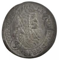 1697C-H 3kr I. Lipót Ag (1,93g) T:3 patina, kissé hullámos lemez Hungary 1697C-H 3 Kreuzer Leopold I Ag (1,93g) C:F patina, wavy coin Huszár 1478., Unger II.: 1086.b