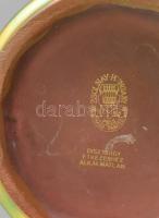 Zsolnay eozin mázas kis kaspó, jelzett, kopott, m:6 cm, d:7,5 cm (Kovács István terv)