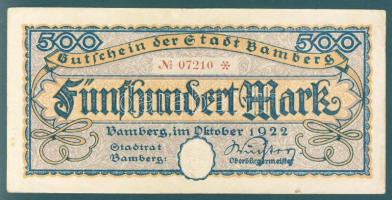 Német Birodalom/Weimari Köztársaság/Bamberg 1922. 500M T:II-