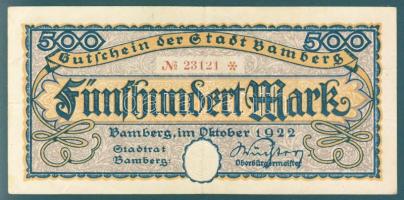 Német Birodalom/Weimari Köztársaság/Bamberg 1922. 500M T:II-