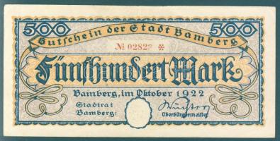 Német Birodalom/Weimari Köztársaság/Bamberg 1922. 500M T:II-