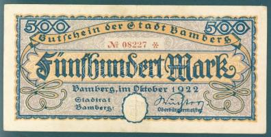 Német Birodalom/Weimari Köztársaság/Bamberg 1922. 500M T:II-