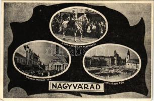 Nagyvárad, Oradea; Horthy Miklós tér, Szent László tér, a kormányzó úr bevonulása / entry of the Hungarian troops, square (EK)