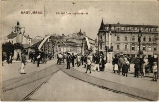 1914 Nagyvárad, Oradea; Kis híd, Szent László tér, üzletek / bridge, square, shops (EK)