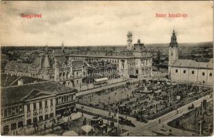 Nagyvárad, Oradea; Szent László tér, piac, kávéház / square, market, café (EK)