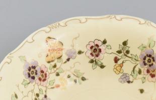 Zsolnay pillangó mintás 6 személyes kompótos készlet. Kézzel festett, jelzett, hibátlan