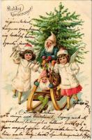1903 Boldog karácsonyt! Törpék / Christmas with dwarves. litho