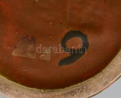 Tófej, retró, mázas kerámia váza, kézzel festett, jelzett, hibátlan, m: 45 cm