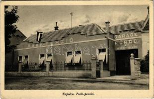 1941 Tapolca, Park Penzió, Garage és fürdő, magyar zászló. Tulajdonos: Szökrön István (EK)