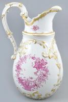 Herendi purpur indiai kosaras mintás barokk kancsó. Kézzel festett porcelán.Hibátlan, jelzett. m: 36 cm