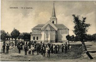 1941 Zsigárd, Zigárd, Zihárec; Római katolikus templom, falubeliek / church and villagers