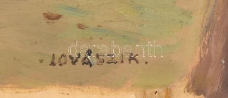 Lovászik jelzéssel: Csendélet. Olaj, papír. Feltekerve. 43x54 cm