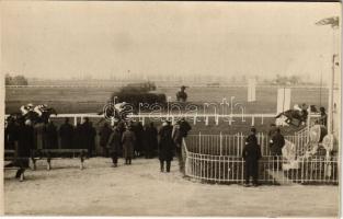 1928 Budapest IV. Káposztásmegyer, lóverseny / Hungarian horse race. Faragó (Újpest) photo
