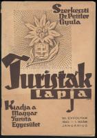 cca 1932-1940 Turisták Lapja 4 száma (1932. dec. XLIV. évf. 12. sz.; 1933. dec. XLV. évf. 12. sz.; 1...