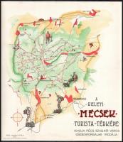 1939 A Keleti Mecsek turista térképe. Rajz: Kovács Attila. Pécs, 1939, Pécs Szab. Kir. Város idegenforgalmi irodája. Klösz György és fia műintézet, Bp. 34x30,5 cm