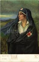 1916 Dévouement. Guerre Européenne de 1914-1915 / Devodedness / WWI military, Red Cross nurse s: H. Tenré