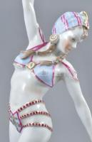 Herendi táncoslány, kézzel festett, jelzett, hibátlan, m: 33 cm