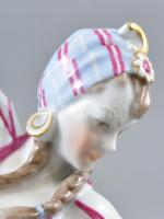 Herendi táncoslány, kézzel festett, jelzett, hibátlan, m: 33 cm