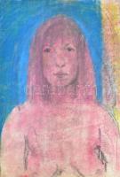 Jelzés nélkül, kétoldalas mű: Női akt és portré. Szén ill. pasztell, papír. 60x,42 cm