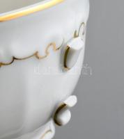 Zsolnay tollazott, teás készlet, hat személyes, jelzett, egyik csészének a füle hiányzik