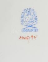 Herendi Apponyi mintás áttört tányér, kézzel festett, jelzett, hibátlan, d: 26 cm