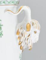 Herendi Apponyi mintás, kosfejes kaspó, kézzel festett, jelzett, hibátlan, d: 27, m: 17 cm