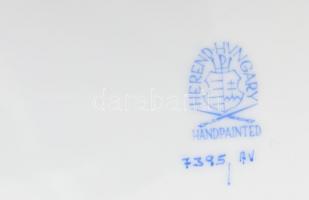 Herendi Apponyi mintás áttört porcelán tál, kézzel festett, jelzett, hibátlan, d: 25 cm