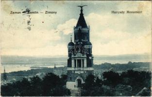 1916 Zimony, Semlin, Zemun; Hunyadi emlékmű. M. Vogel kiadása / Millennium monument (EB)