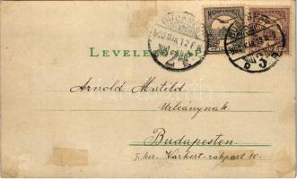 1902 Budapest I. Királyi vár és várbazár. Világítás felé tartandó lap. "Meteor" No. 378. h...