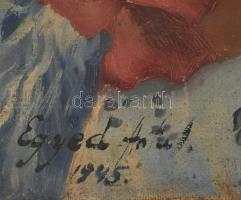 Egyed Antal (?-?): Paprikás hölgy, 1945. Olaj, vászon, jelzett. Vakráma nélkül. Kissé
sérült. Felte...