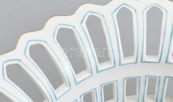 Herendi Rotschild mintás áttört kínáló tál. Kézzel festett, jelzett, hibátlan. d: 24 cm