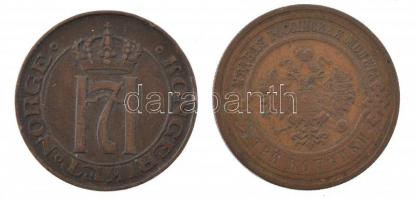 Vegyes: Norvégia 1908. 5ö Br + Orosz Birodalom 1912. 3k Cu T:2-,3
Mixed: Norway 1908. 5 Öre Br + Ru...