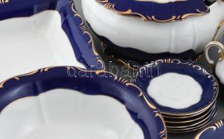 Zsolnay Pompadour mintás 12 személyes étkészlet (a szószos tál hiányzik), + hozzá 6 személyes mokkás...