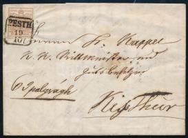 1852 Távolsági levél 6kr bérmentesítéssel PESTH - IPOLYSÁG