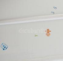 Zsolnay Pompadour mintás porcelán süteményes készlet. Kézzel festett, jelzett, hibátlan. Tál mérete ...