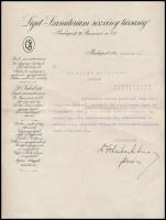 1928 A Liget Szanatórium Rt. fejléces levélpapírja dr. Scheiber főorvos aláírásával
